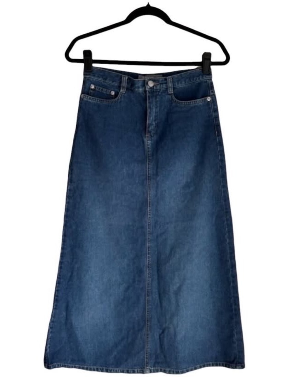 Y2K Esprit Denim Maxi Skirt Medium Small Dark Academia Minimalist Midi Jeans